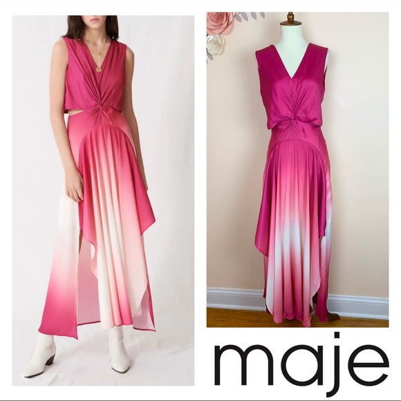 Maje Dresses & Skirts - New! MAJE Cut Out Tie-Dye Ombré Maxi Dress